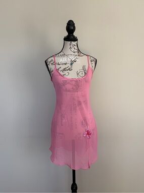 Y2K 2000’s La Senza Pink Sheer Girly Fairycore Slip Dress